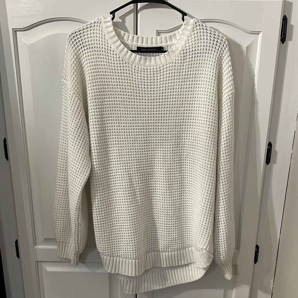 NWOT Cozy White Knit Sweater Merokeety XL